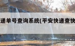 平安快递单号查询系统(平安快递查快递单号查询)