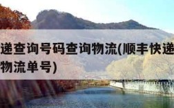 顺丰快递查询号码查询物流(顺丰快递查询号码查询物流单号)