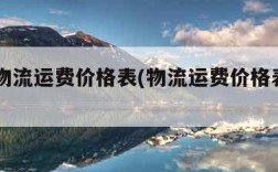 全国物流运费价格表(物流运费价格表2024)